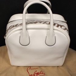 Christian Louboutin white leather medium women’s handbag shoulder bag