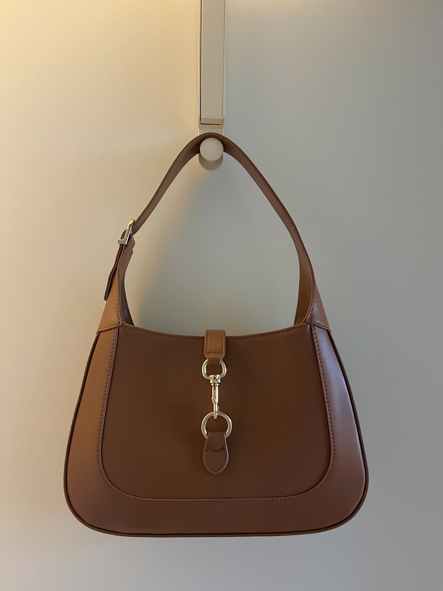 PU Leather Purse Brown w/Adjustable Strap