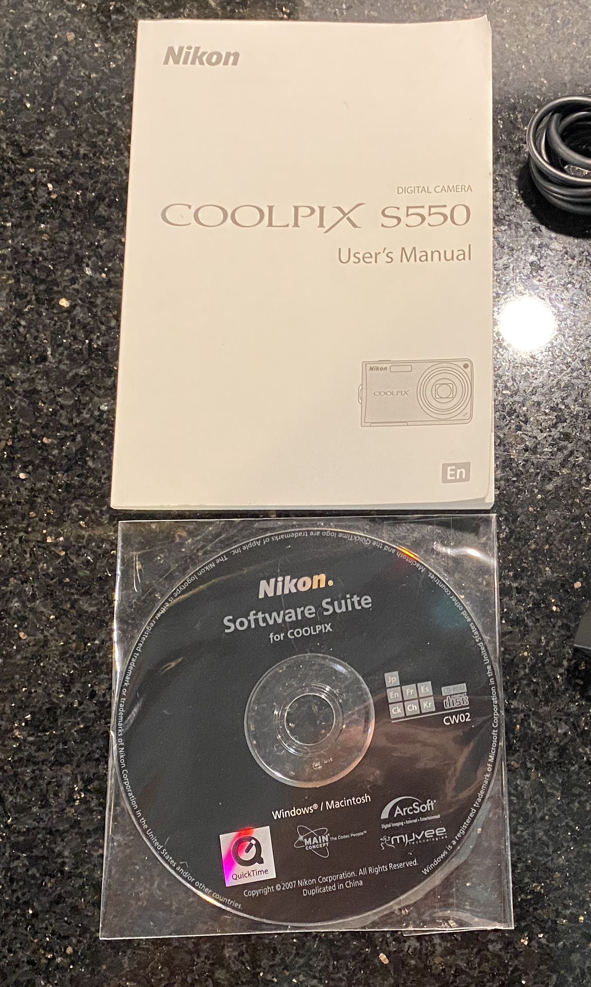 Nikon COOLPIX S550 Digital Camera Manual & Software Suite CD-ROM for Windows/Mac