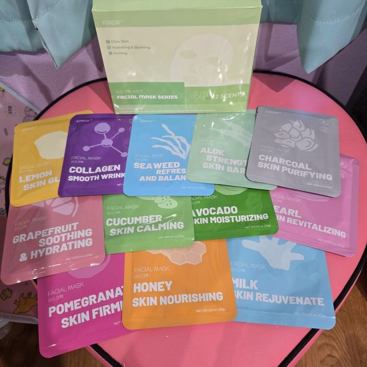 Facial MASKS SHEETS SET OF 46 SKIN FIRMING MOISTURIZING