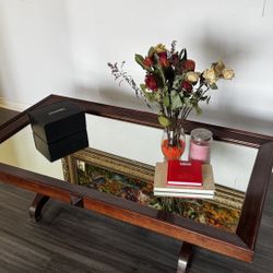 Real Wood Mirrored Top Coffee Table