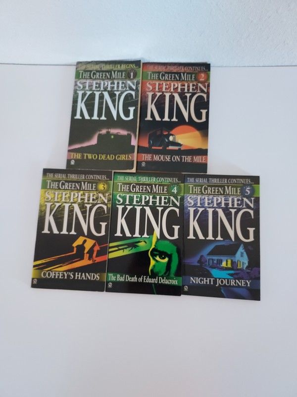 Stephen King "The Green Mile" Book Set 1, 2, 3, 4, 5 Serial Thriller - Paperback