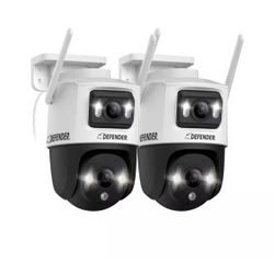 AI Powered Guard Pro 3K PLUS Dual Lens PTZ Wi-Fi 6-Plug-in Security Camera -2 Pack