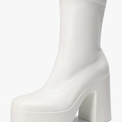 White Platform Ankle Boots