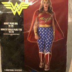 Wonder Woman Adult Plus Costume Size 2xl 18-20 Missing Cape & Tiara 
