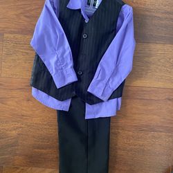 Kids Suit Set 3 Pieces Pants Vest And Shirt 4T
