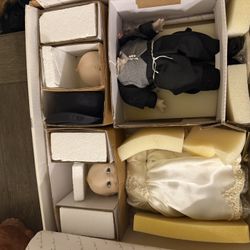 Kewpie Bride And Groom Porcelain Doll Set