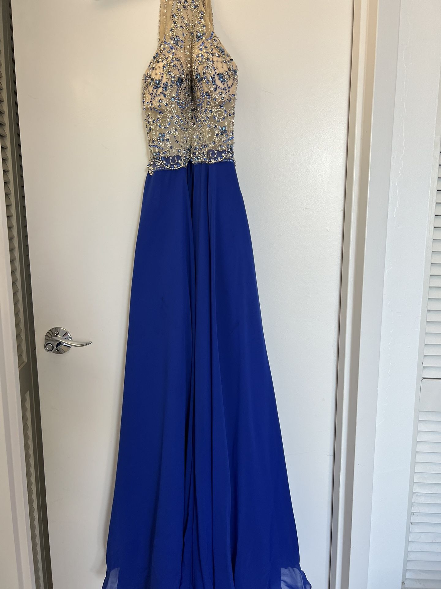 Wedding Guest Dress Royal Blue With Crystals
