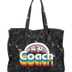 Field 42 Signature Logo Rainbow Camouflage Horse & Carriage Canvas Tote Bag