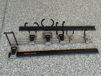 Garage slider steel rail and hooks ***CASH ONLY***x