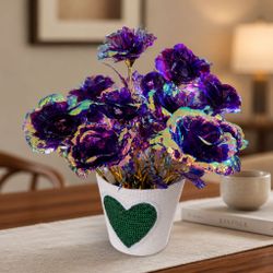 Foiled iridescent Galaxy Roses.