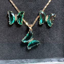 Gold Filled/Oro Laminado Butterfly Necklace Set