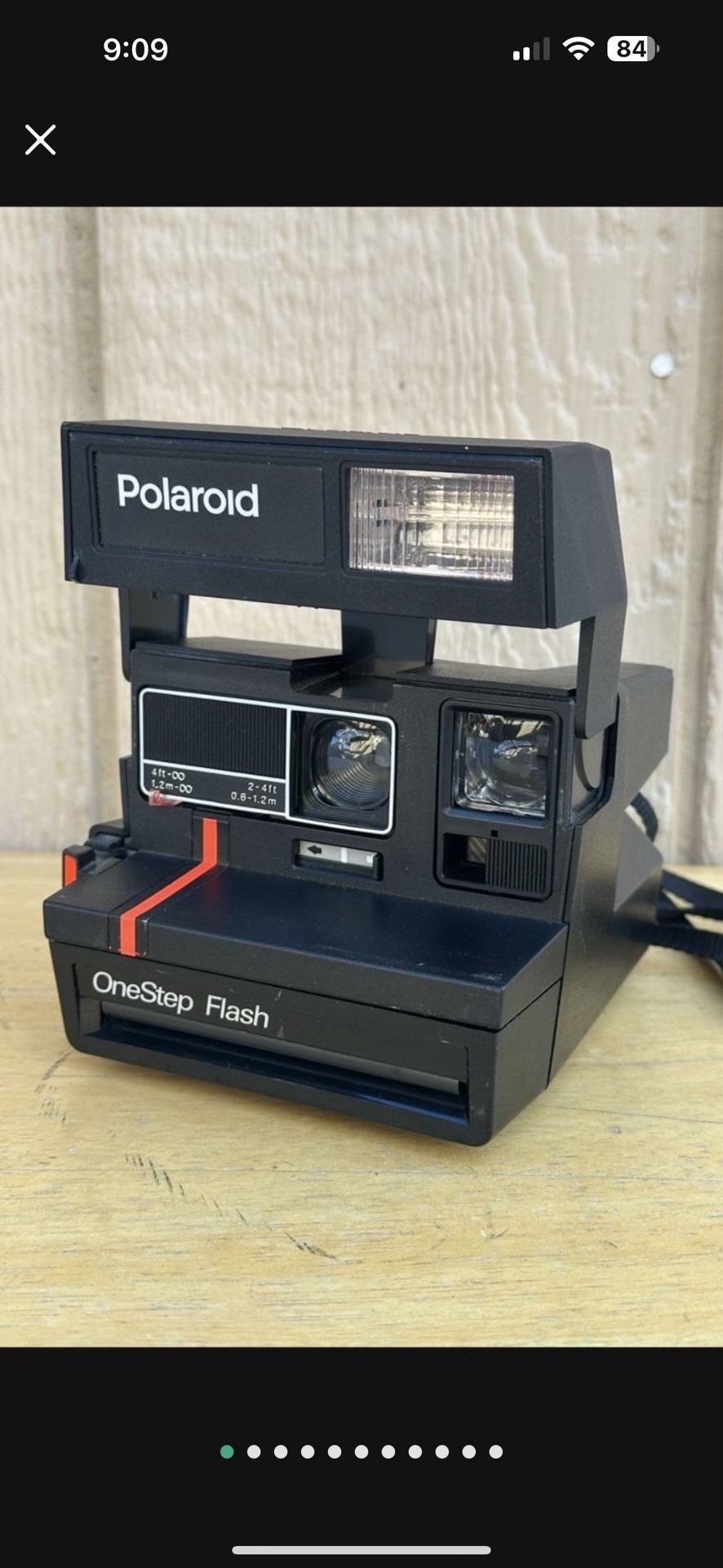 Vintage Polaroid One-Step Flash 600 Instant Red Stripe Film Camera NotTested