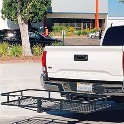 New In Box $125 Heavy-Duty Folding Cargo Rack Carrier 60x25” Fold Up Basket 2” Hitch Receiver 500 Lbs Max