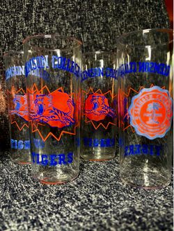 Clemson Tigers and Carolina Gamecock Vintage Drinking Glasses