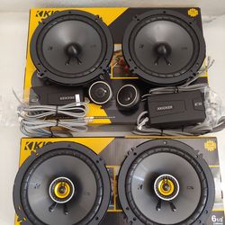 KICKER 1 PAIR 6.5" 300 WATTS COMPONENT SET WITH CROSSOVER & 1 PAIR 6.5" 2 WAY 300 WATTS CAR SPEAKER