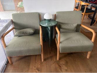 Green midcentury modern chairs