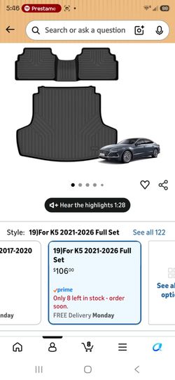 Kia K5 21-2026 Full Set floor mats