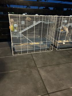 Animal  Cage with Ramp and Tray