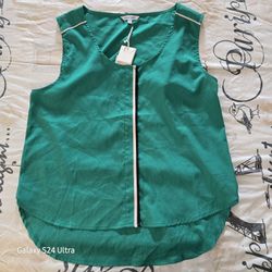 Naked Zebra Tank W/Open Back Size Large Green New