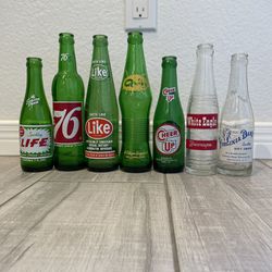 Pop Bottles Antique Glass