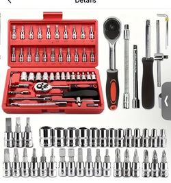 46 pieces set set socket wrench Quick small fly auto repair ratchet screwdriver combination tool