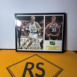 Larry Bird 8x10 Autographed Photo In 15x12 Frame With Coa