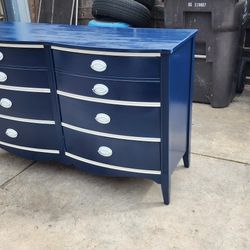 Vintage 1960s Dresser Navy Blue N White