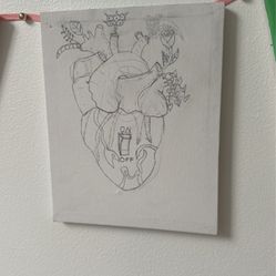 Creative heart canvas drawing