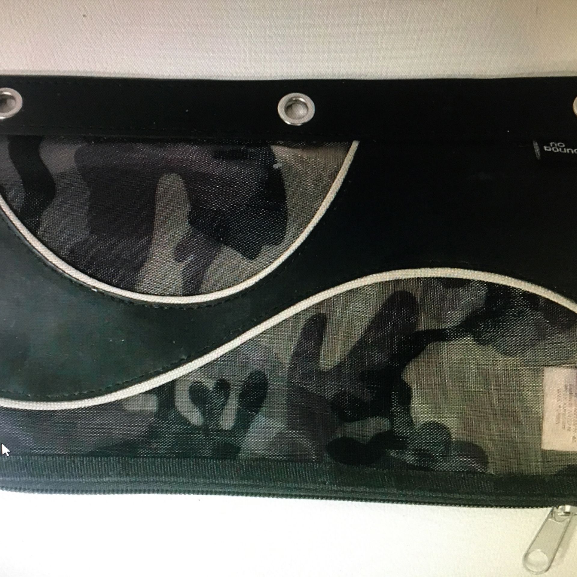 Binder Pencil Case Pouch Camoflauge Green and Black 3-Ring Zipper