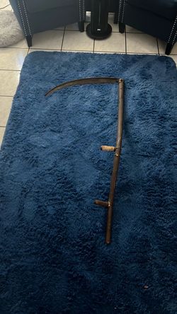 Antique Scythe with Wooden Handle