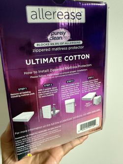New zippered mattress protector Twin Size, Antimicrobial Protection, Cotton, Waterproof, Temperature Balancing, Was $40