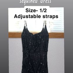 Black Sequined Formal Dress 