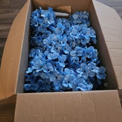 Deep Blue Hydrangeas Faux