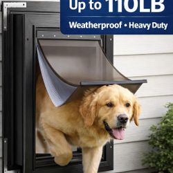 Large Dog Door Wall 3-Flap Aluminum Heavy Duty Pet Door 110LB Weatherproof Lockable