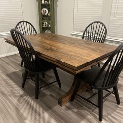 Custom Dining Table Farmhouse Country French Modern Rustic Solid Wood Set Restoration Hardware Insp Bench Hand Built Round Oval Counter Breakfast  