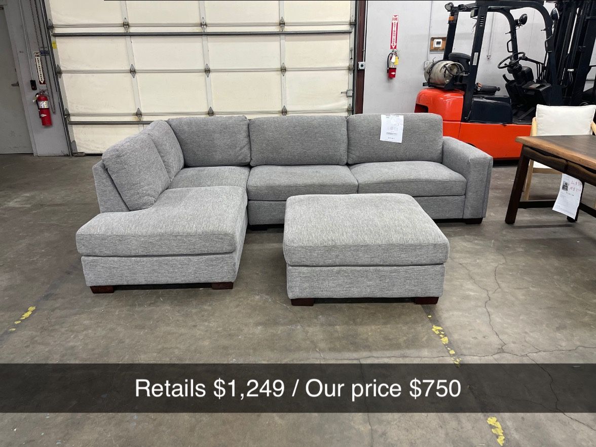 Maycen Fabric Sectional with Ottoman