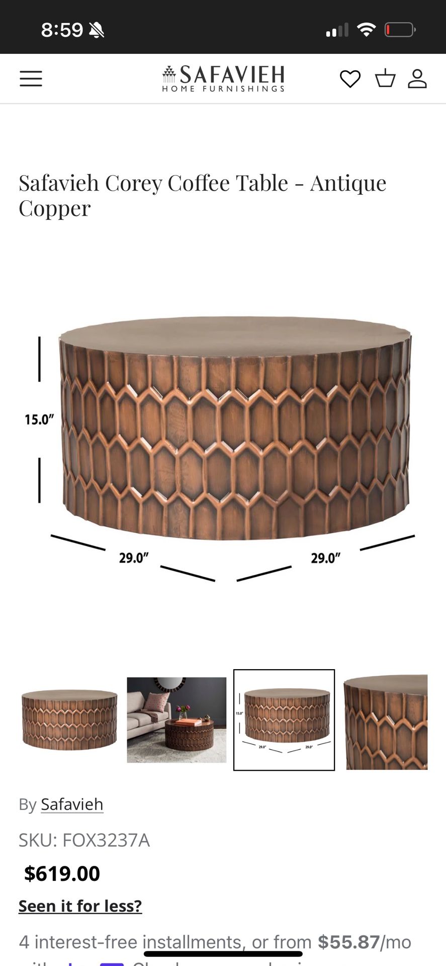 Safavieh Corey Coffee Table