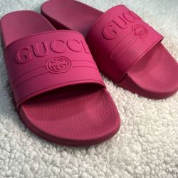Gucci Pink Slides
