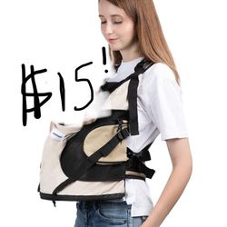 Dog Carriers For Small Dogs,Dog Backpack With 2 Pocket For Travel,Comfortable Dog Front Carrier Suitable For Dogs 8-18 Pounds Machine Washable (Beige)