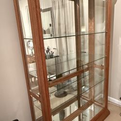Solid Oak China Cabinet Excellent Condition 