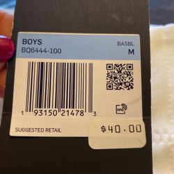 Nike Boys Medium Baseball Pants White Retail $40