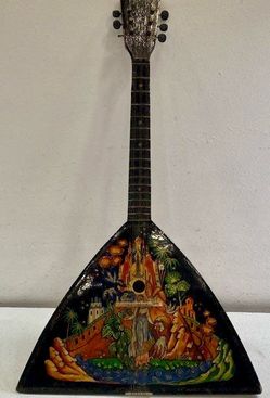 Vintage Hand-Painted Russian Balalaika