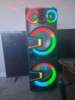 Big led speaker with karaoke and mic plus bass,echo,treble,aux,Bluetooth settings