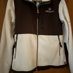 Free Country Brown/Cream Fleece Full Zip Jacket. Medium Size 