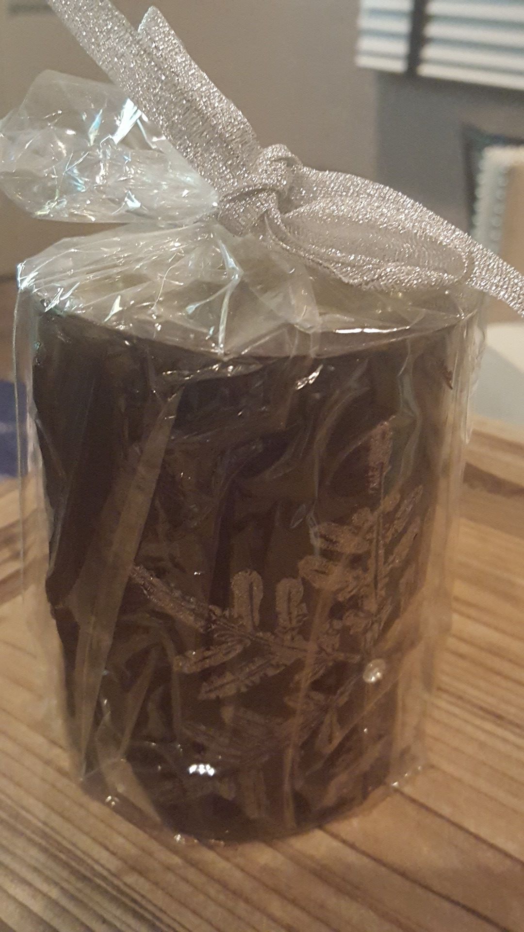 New black & Silver pillar candle