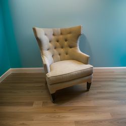 Cozy Tan Wingback Chair for Sale!