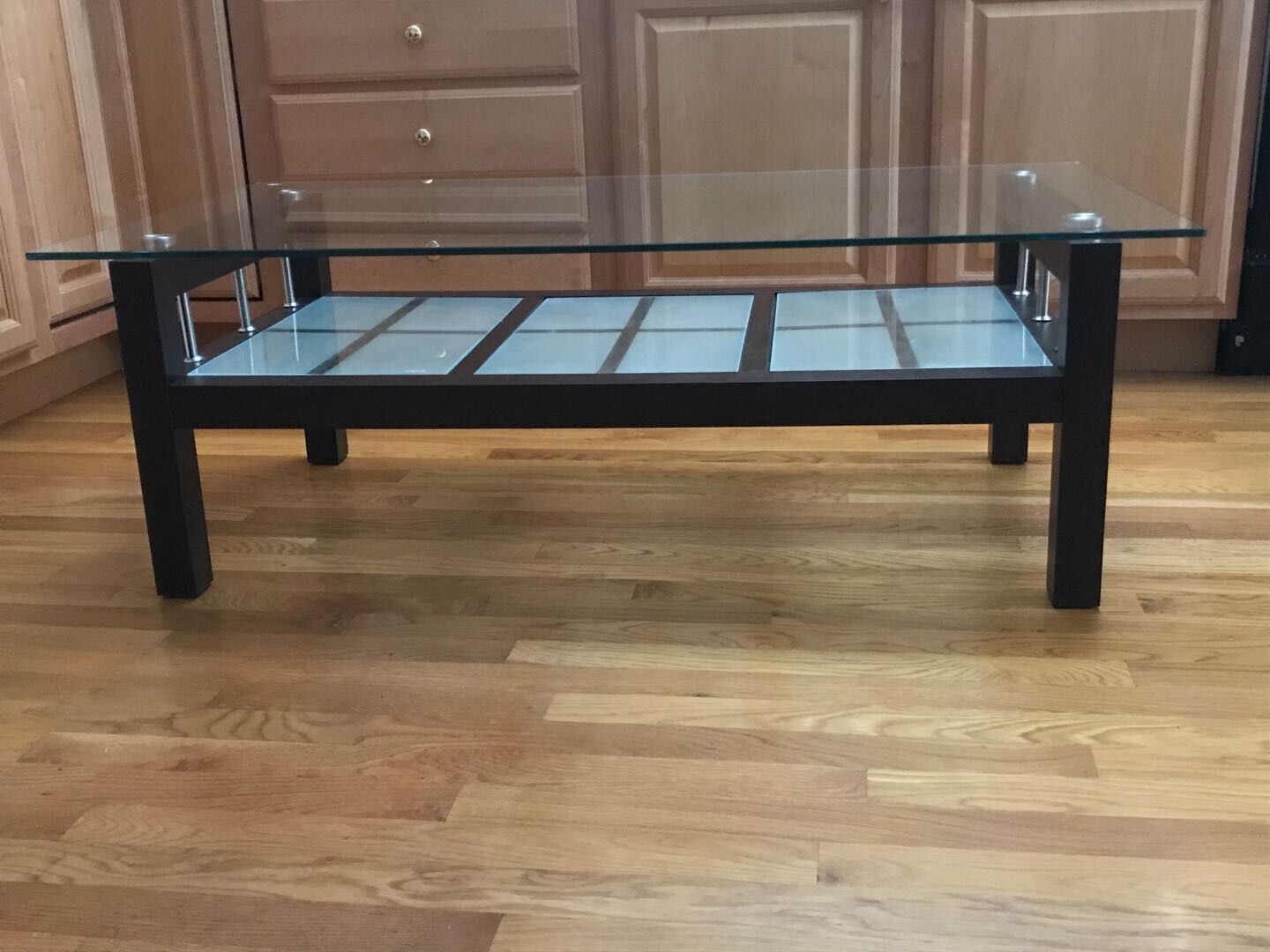 Two layers of heavy glass brand new coffee table