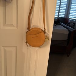 Portland, leather small round Crossbody purse