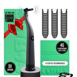 FLAUS Electric Flosser (Oprah's List, Shark Tank) 3 Speeds + 45 Refill Heads